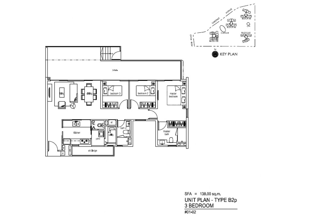 Tree House floor plan 1,485 sqft Type B2p