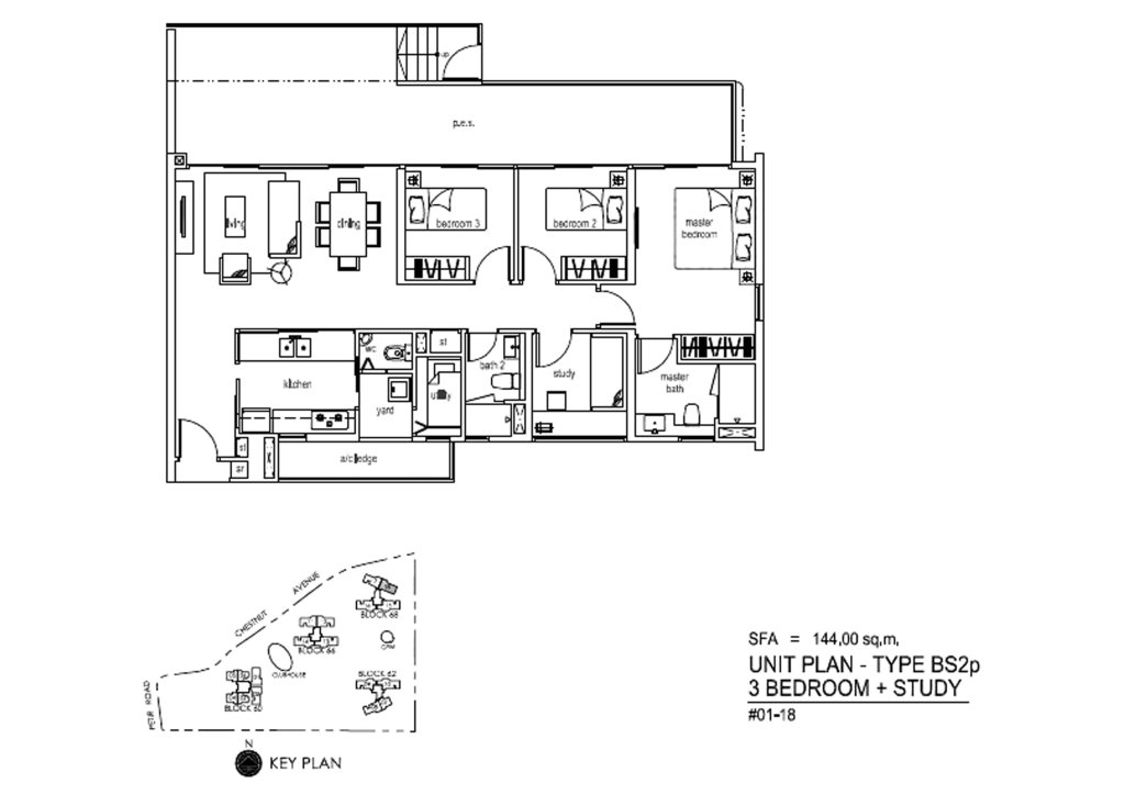 Tree House floor plan 1,550 sqft Type BS2p