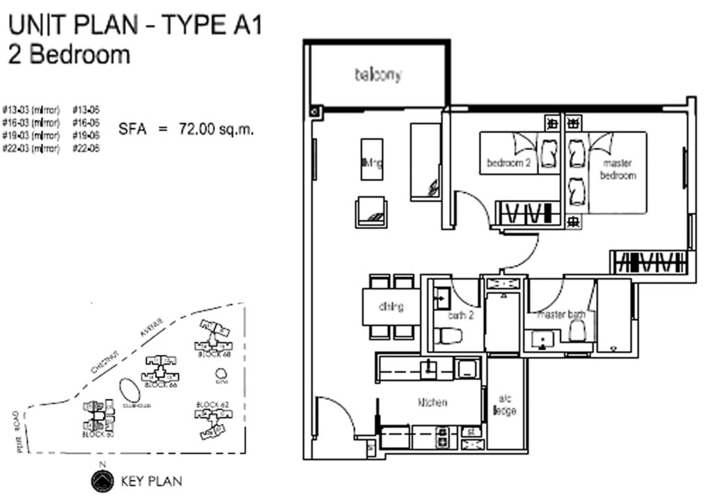 Tree House floor plan 775 sqft Type A1(2)