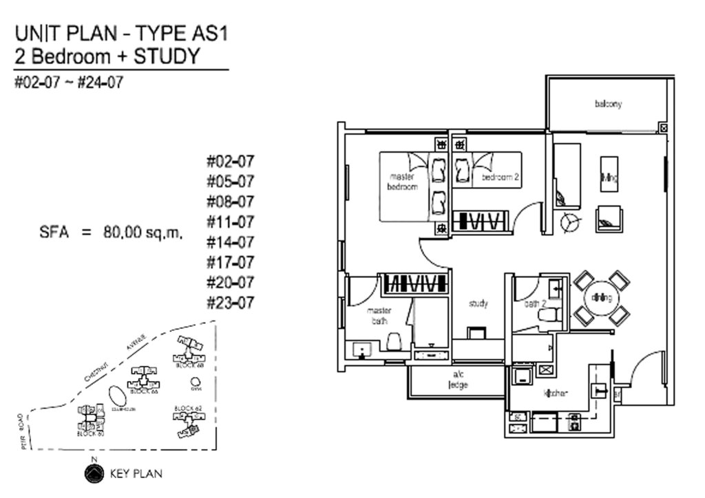 Tree House floor plan 861 sqft Type AS1