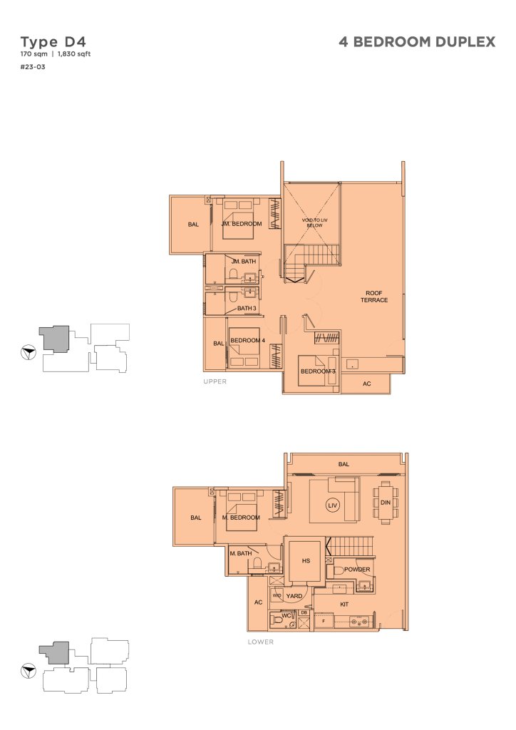 Uptown @ Farrer floor plan 1,830 sqft Type D4