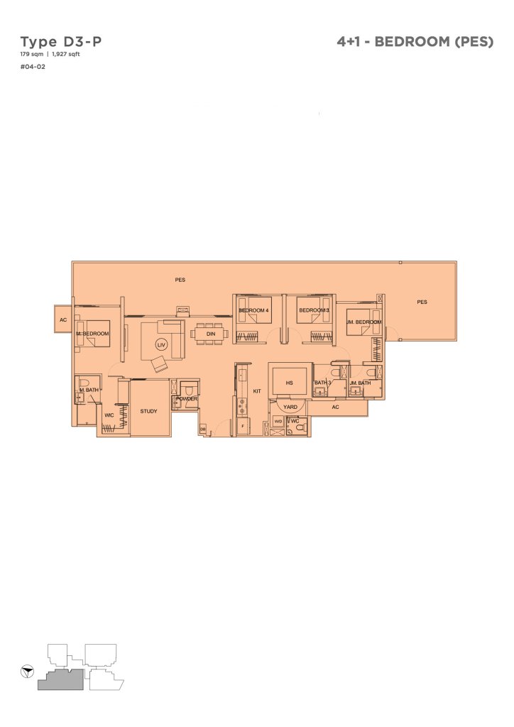 Uptown @ Farrer floor plan 1,948 sqft Type D3-P