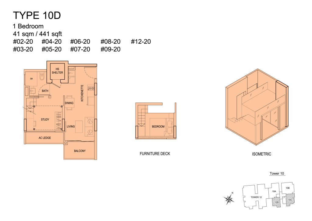 Urban Vista floor plan 441 sqft Type 10D