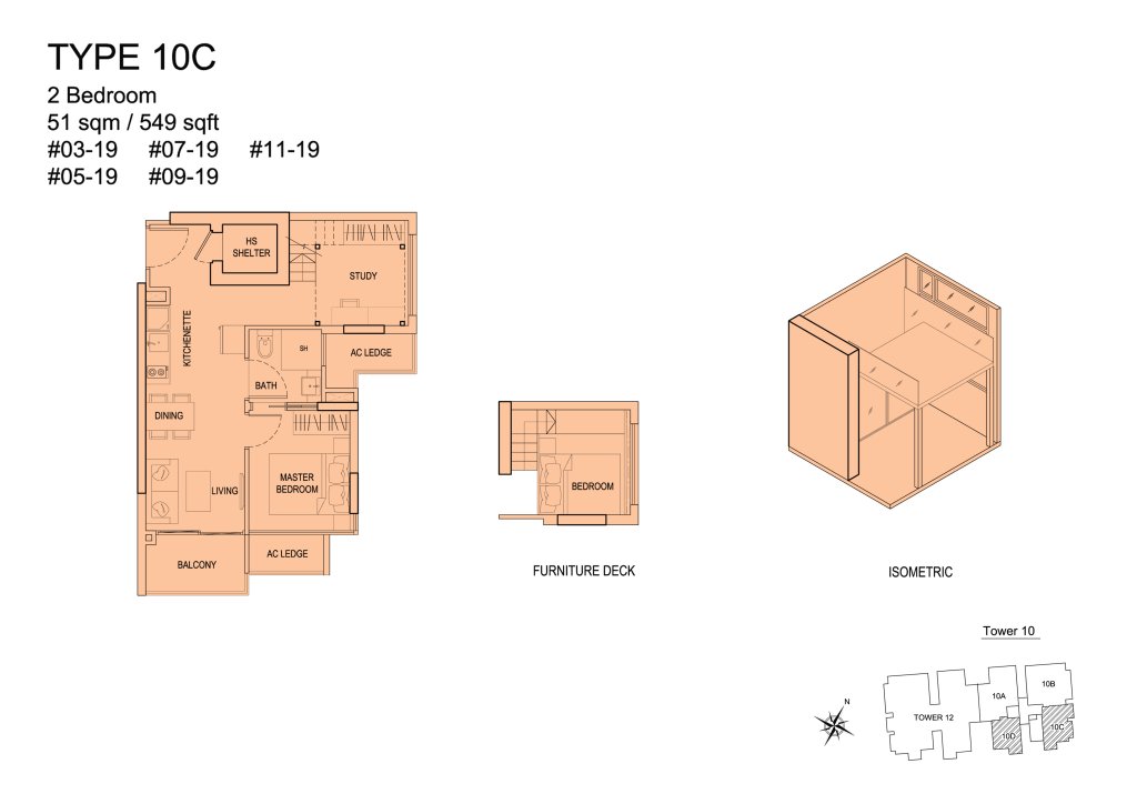 Urban Vista floor plan 549 sqft Type 10C