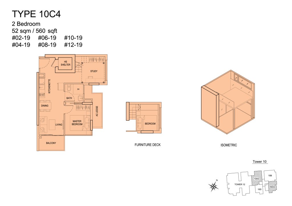 Urban Vista floor plan 560 sqft Type 10C4