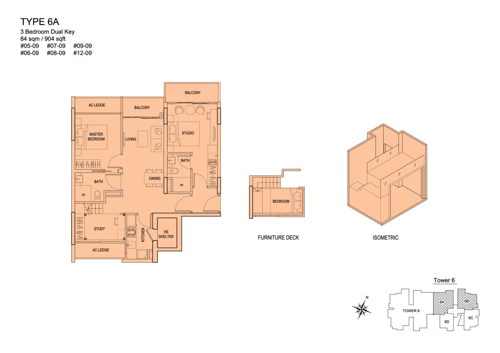 Urban Vista floor plan 904 sqft Type 6A
