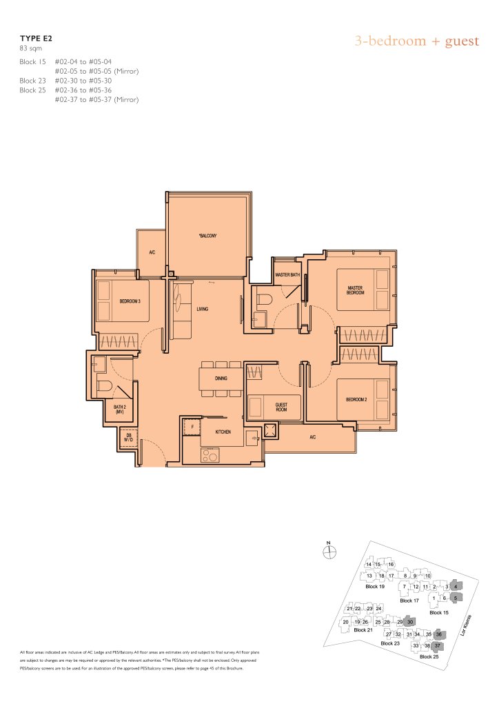 View at Kismis floor plan 893 sqft Type E2