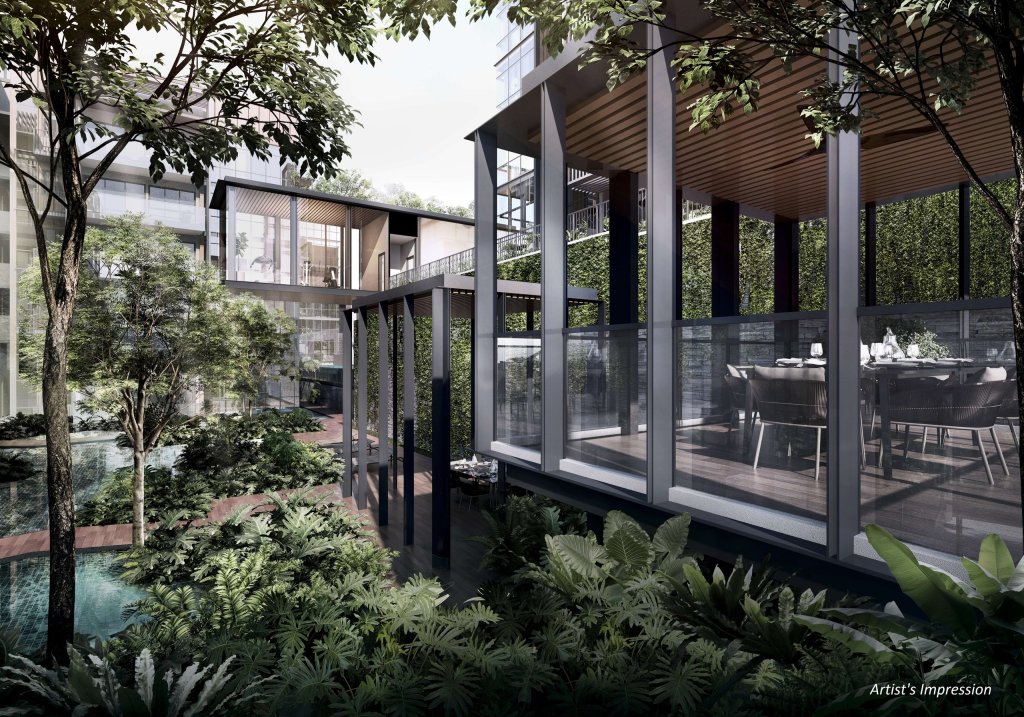 View at Kismis glass dining pavilion in the gardens