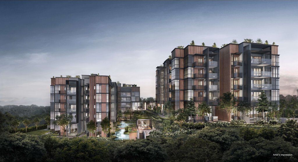 View at Kismis low-rise blocks amid greenery