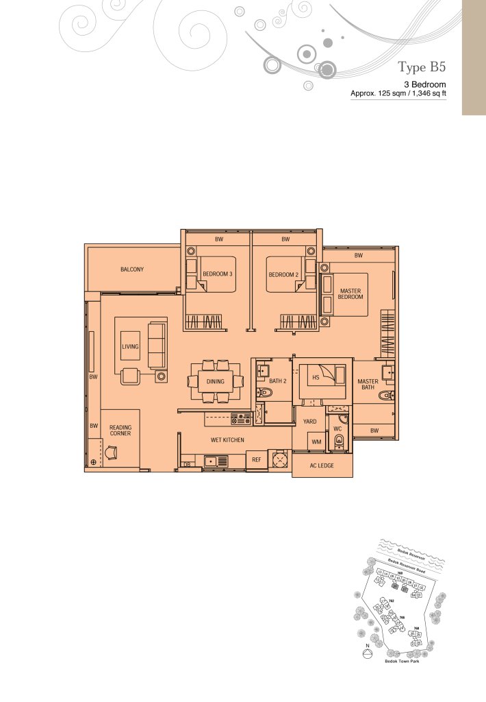 Waterfront Waves floor plan 1,346 sqft Type B5
