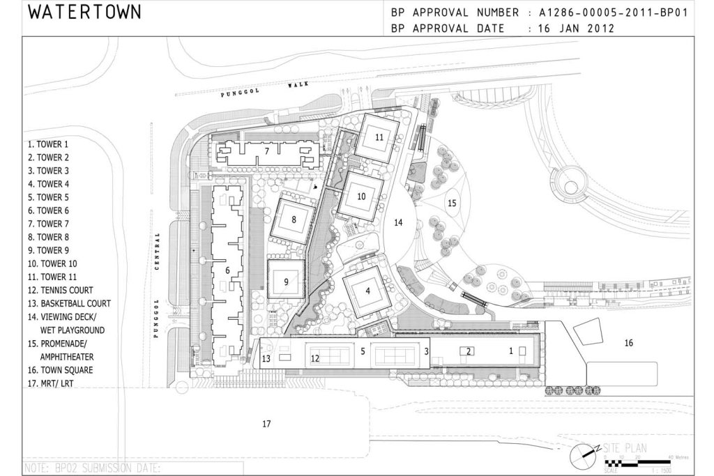 Watertown site plan, Punggol, Singapore