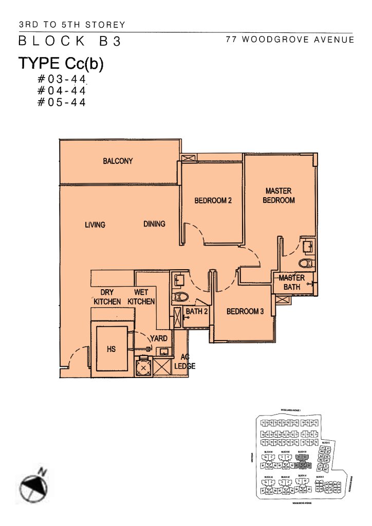 Woodhaven floor plan 1,119 sqft Type Cc(b)