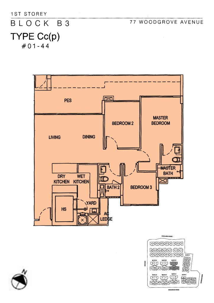 Woodhaven floor plan 1,302 sqft Type Cc(p)