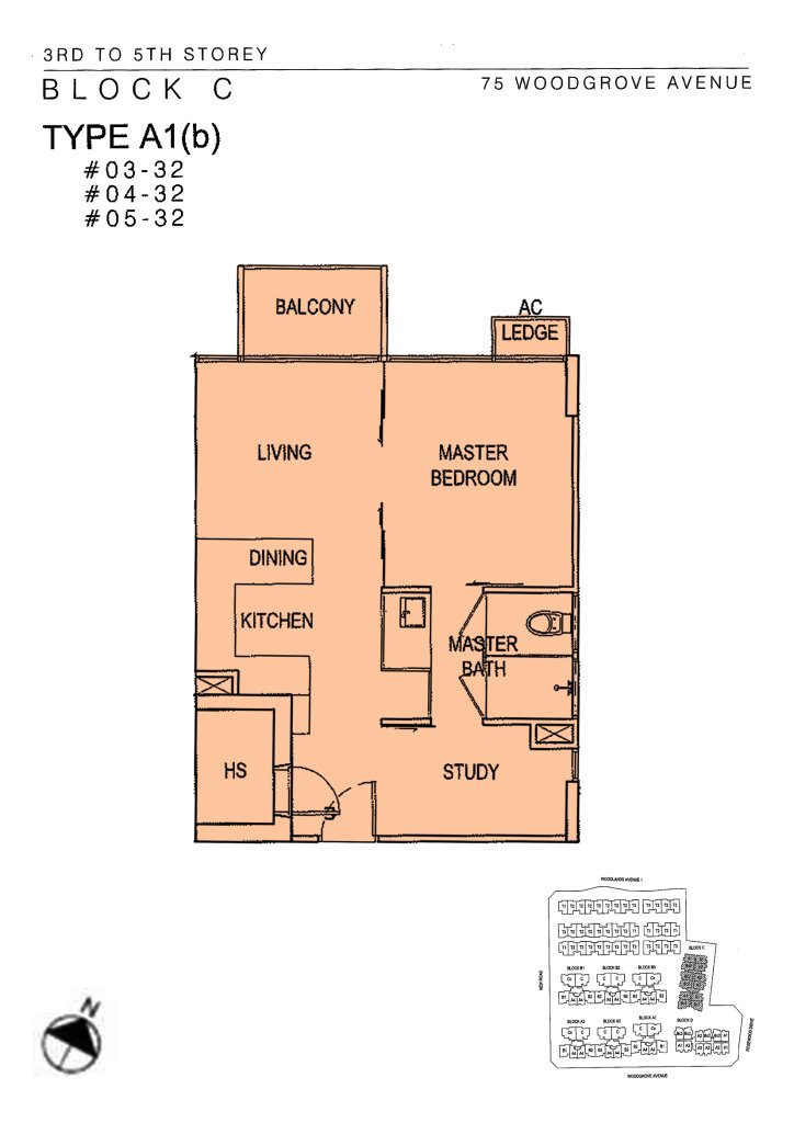 Woodhaven floor plan 592 sqft Type A1(b)