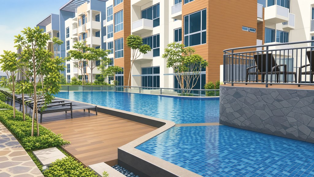 Woodhaven pool deck and blocks