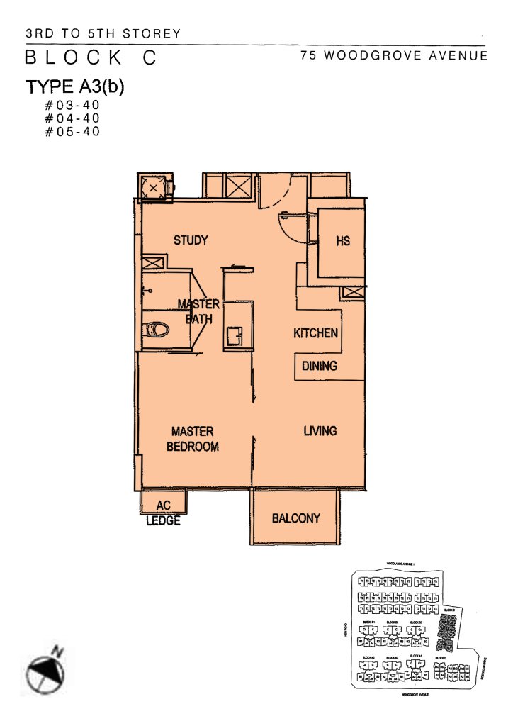 Woodhaven floor plan 603 sqft Type A3(b)