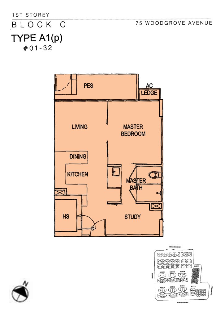 Woodhaven floor plan 635 sqft Type A1(p)