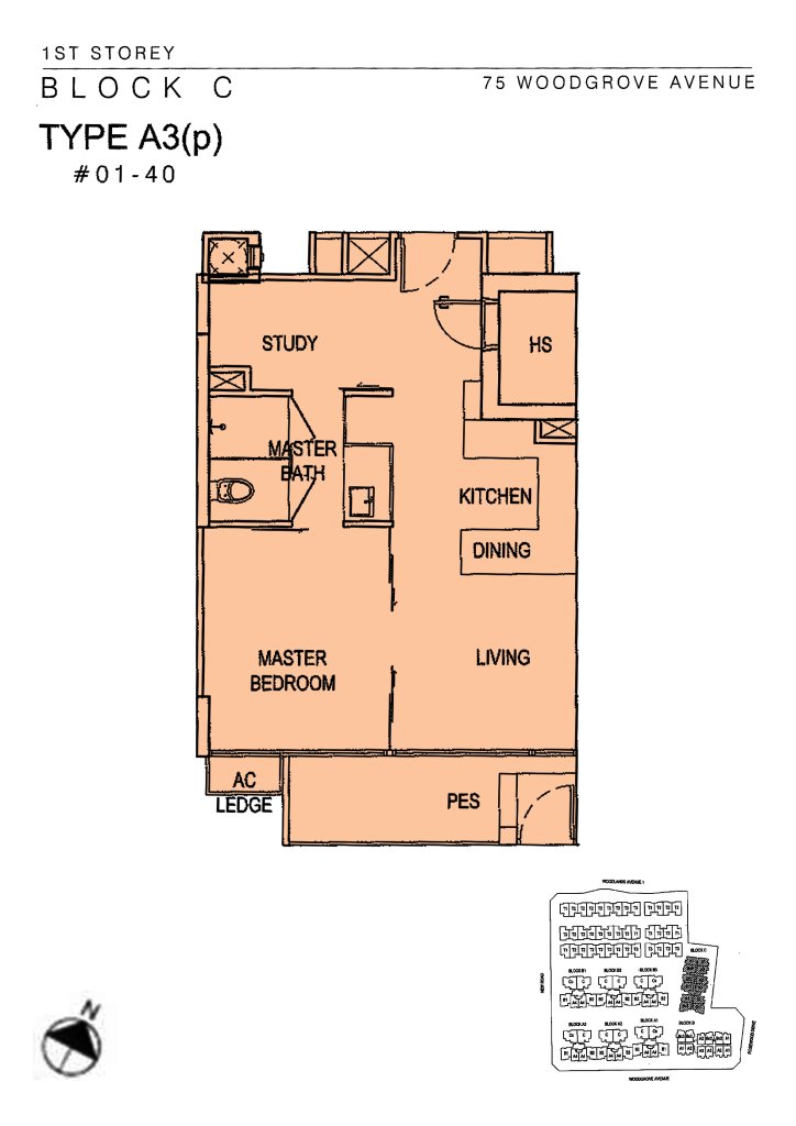 Woodhaven floor plan 646 sqft Type A3(p)