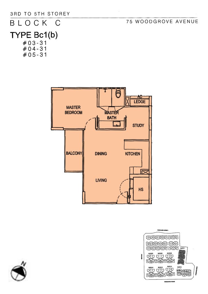 Woodhaven floor plan 689 sqft Type Bc1(b)