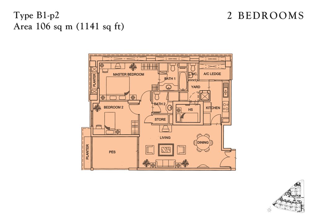 Yishun Sapphire floor plan 1,141 sqft Type B1-p2