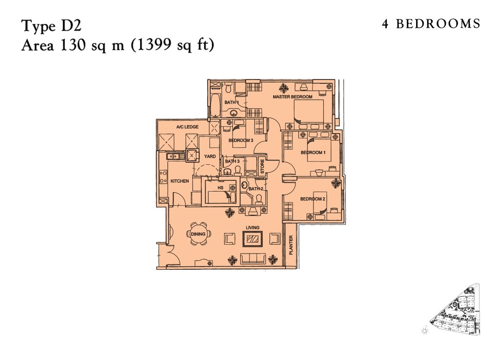 Yishun Sapphire floor plan 1,399 sqft Type D2