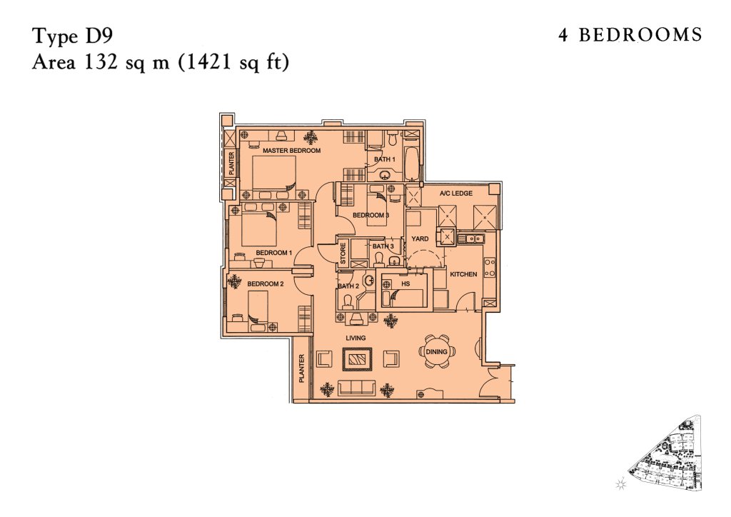 Yishun Sapphire floor plan 1,421 sqft Type D9