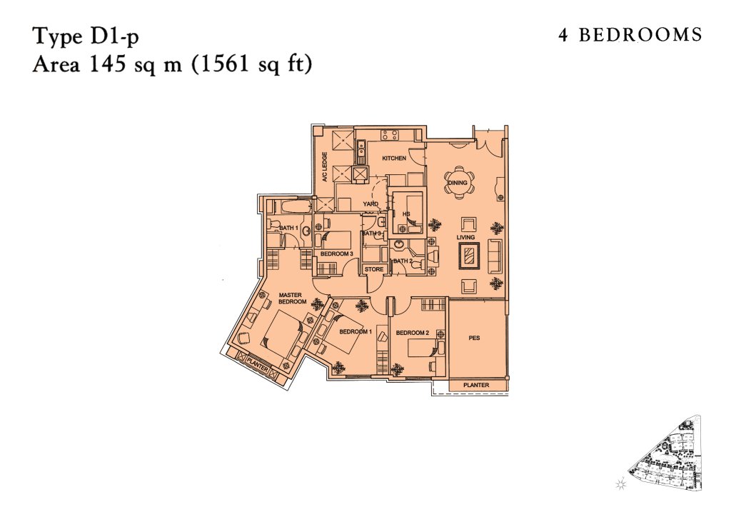 Yishun Sapphire floor plan 1,561 sqft Type D1-p
