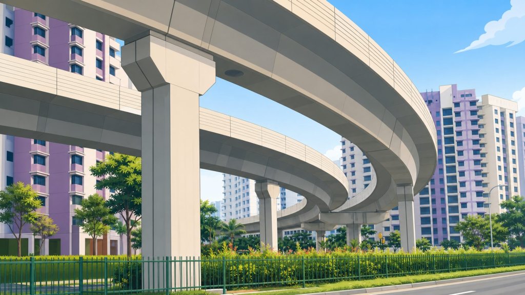 The LRT viaduct that defines daily life for much of the Sengkang condo market