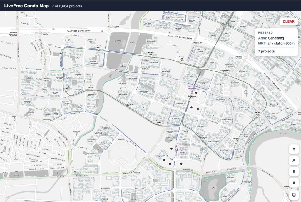 Only 7 Sengkang condo projects sit within 500m of a full MRT station