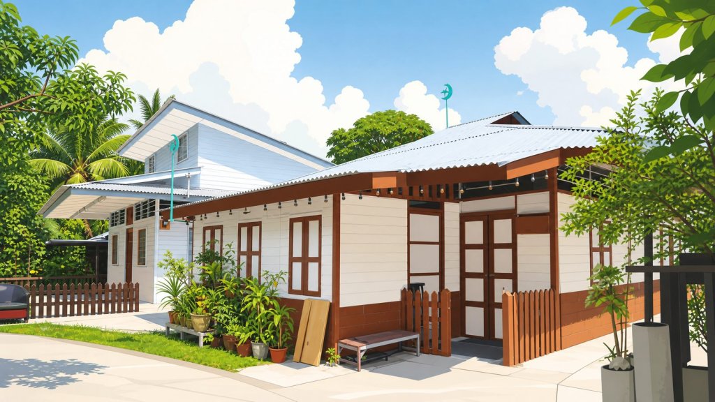 A kampong house near the Buangkok condo pocket, a reminder the area is still evolving
