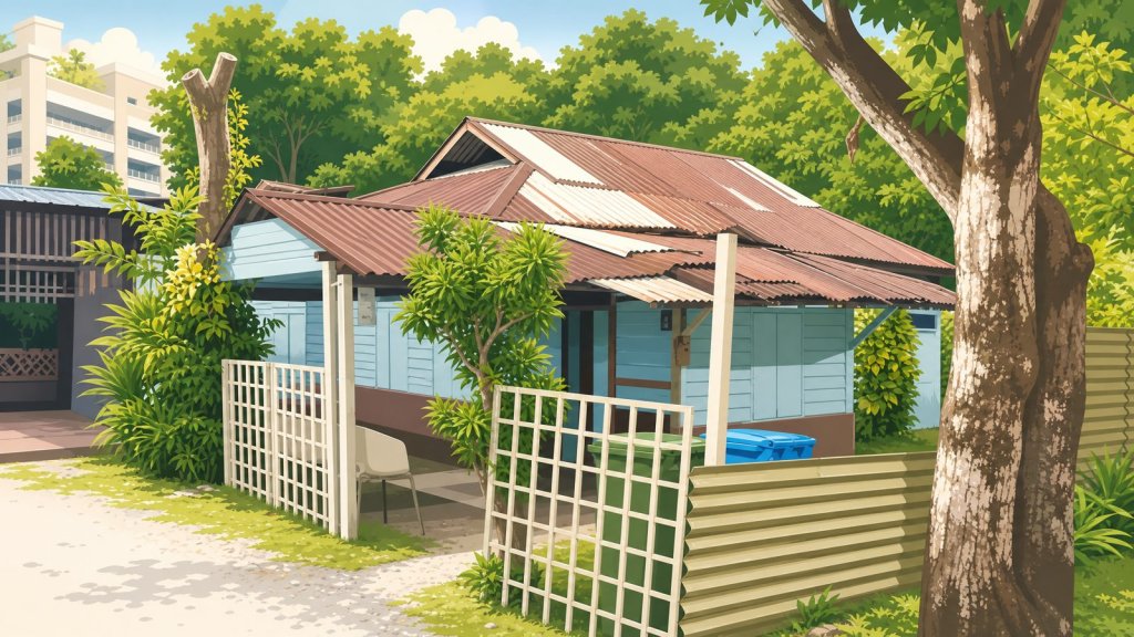 A kampong house near the Buangkok condo pocket, a reminder the area is still evolving