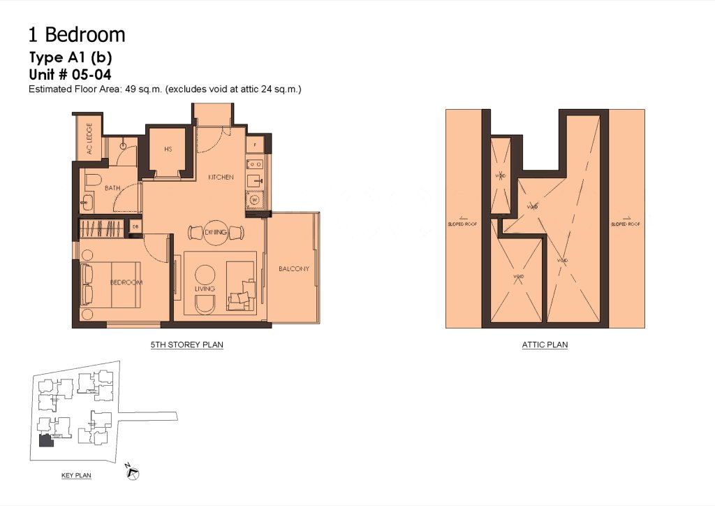 10 Evelyn 1B1B+S 786 A1(b)-1 floor plan