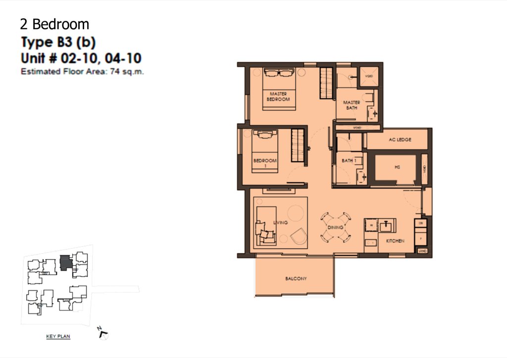 10 Evelyn 2 bedroom 1 bathroom floor plan, 797 sqft, Type B3b