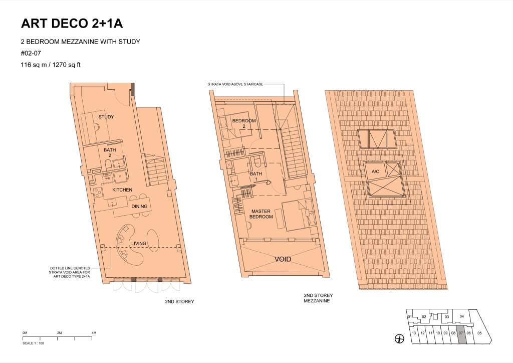 Atlassia 2B2B+S 1270 2+1A floor plan