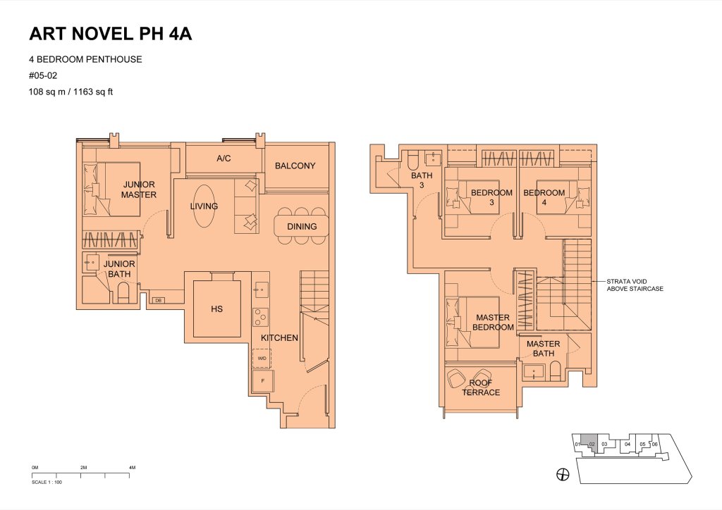Atlassia 4B3B+S 1163 PH4A PH floor plan