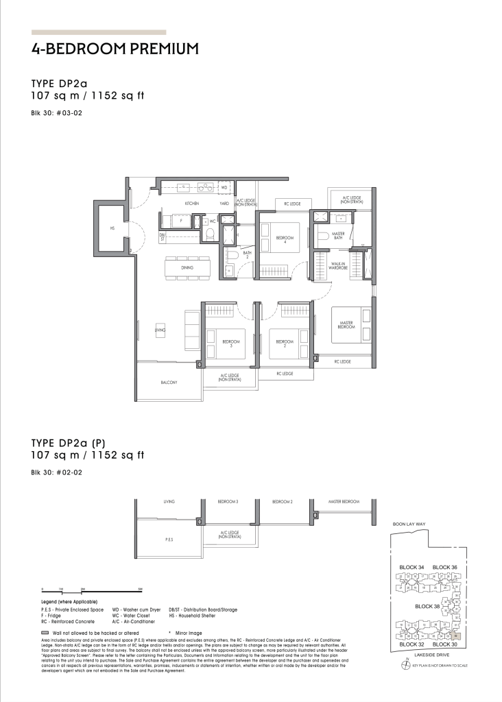 Lucerne Grand 4 bedroom premium floor plan Type DP2a 1152 sqft