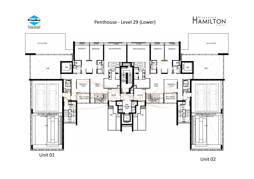 Reignwood Hamilton Scotts 4B3B+S 6975 PH Lower PH floor plan