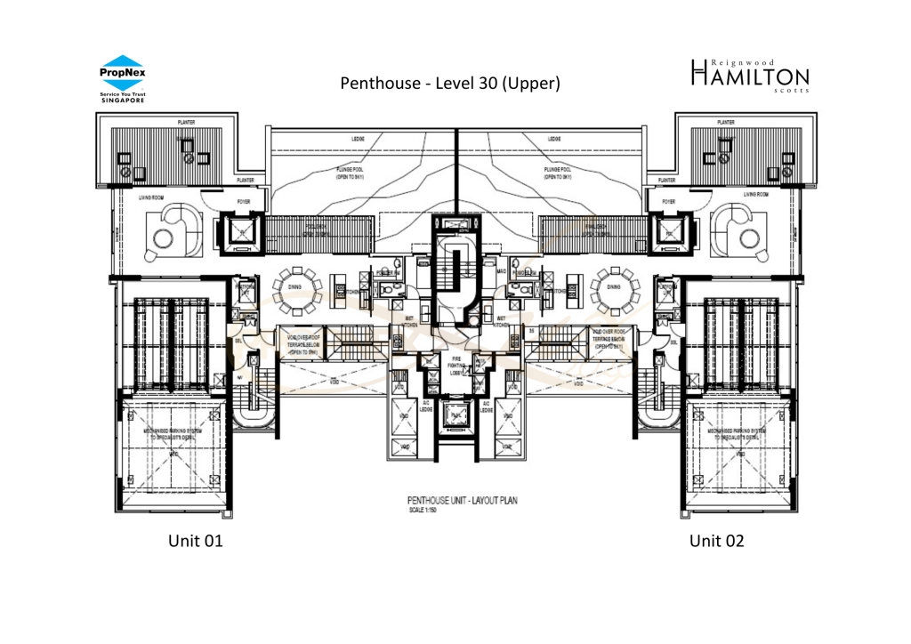 Reignwood Hamilton Scotts Studio 4B3B+S 6975 PH Upper PH floor plan