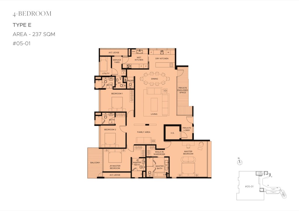 The Giverny Residences 4B6B+S 2551 E floor plan