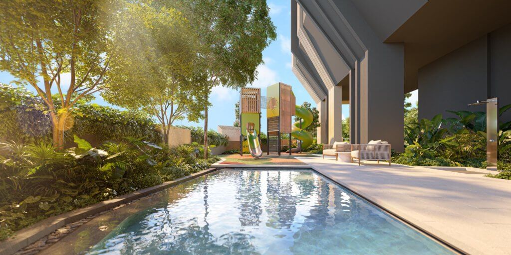 The Serra Residences kids pool and playground