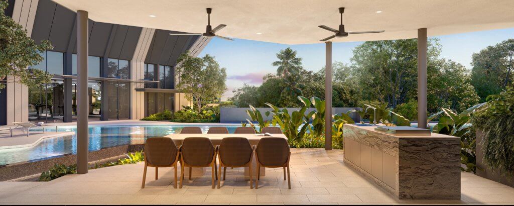 The Serra Residences pool pavilion dining