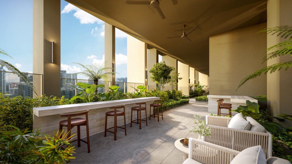 The Serra Residences sky terrace bar