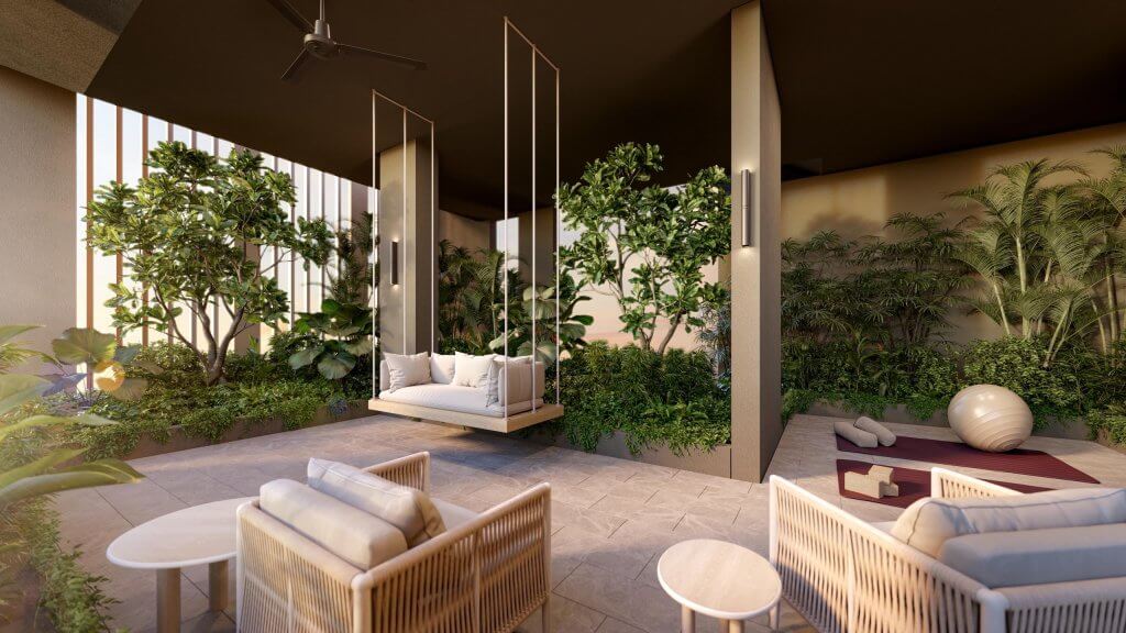 The Serra Residences level 17 sky terrace lounge