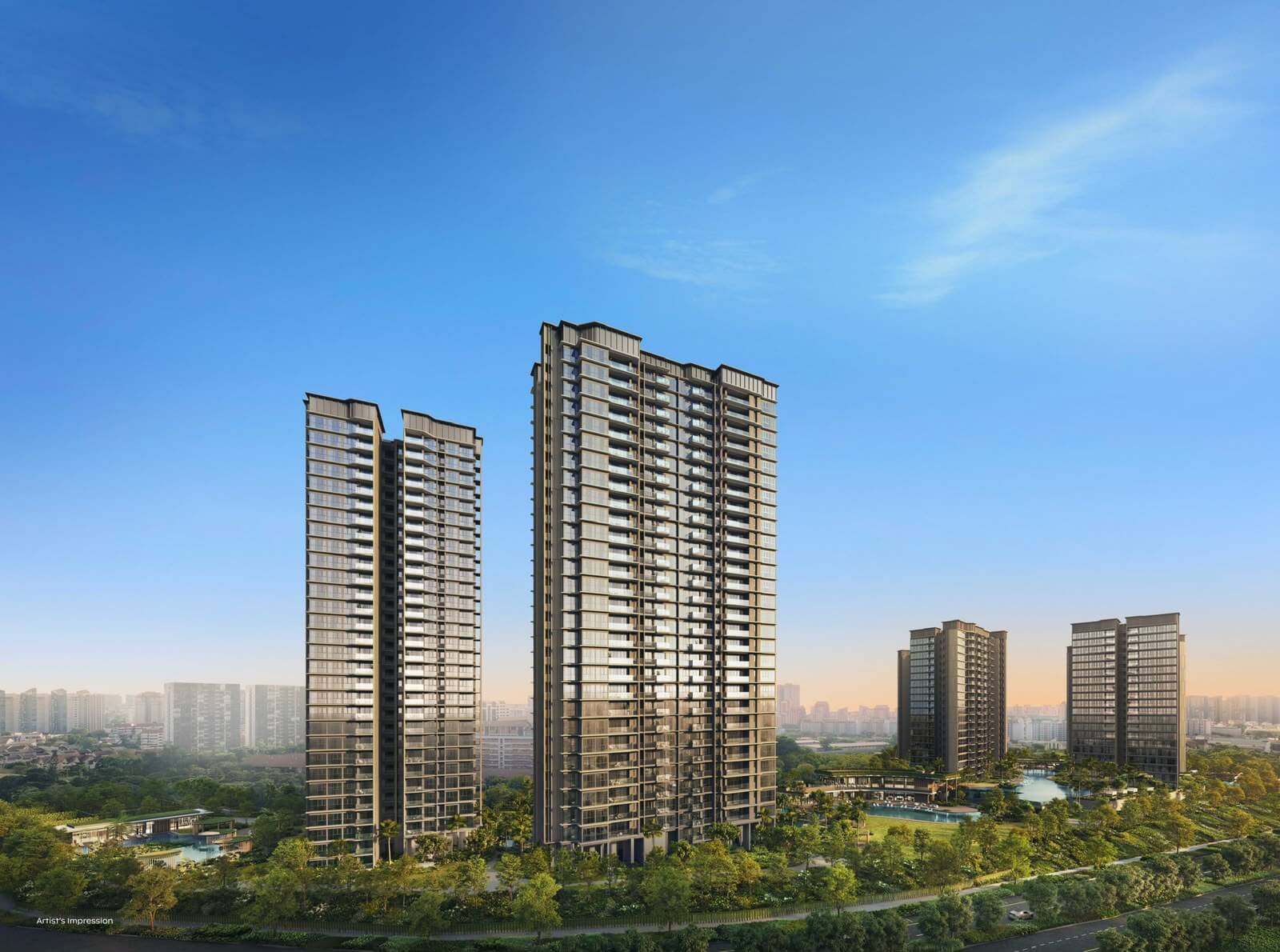 All 41 Thomson Reserve floor plan types on one sheet, running from 592 sqft to 1,808 sqft